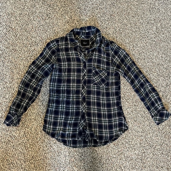 Rails Blue and Green Plaid Shirt XS - Picture 2 of 4